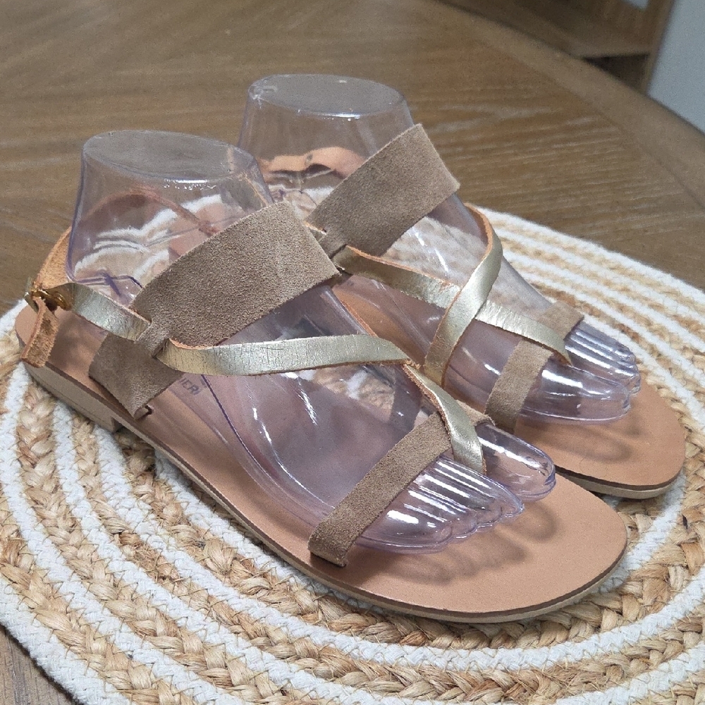 Barbara Barbieri Leather Gladiator Style Sandals, Size 10